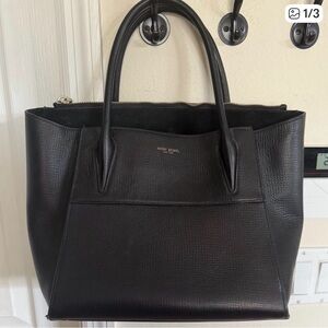 Henri Bendel Classic Black Leather Tote